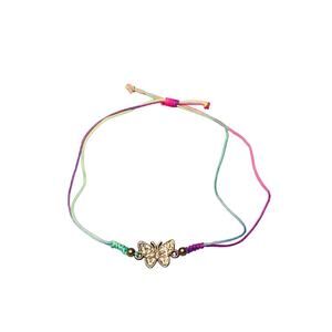 Rhinestone Butterfly Bracelet Ankle Bracelet Anklet Colorful String Adjustable